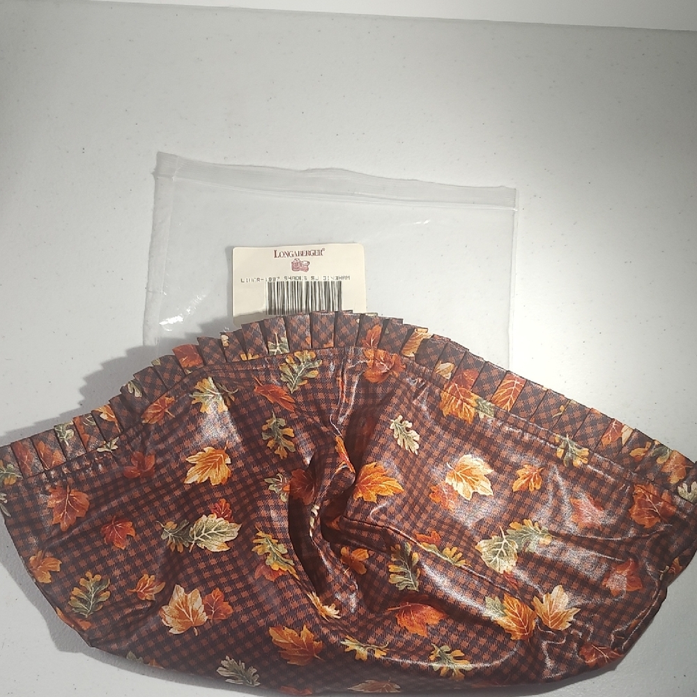 Longaberger 1997 Shades Of Autumn Basket Stand Up Liner in Fall Gingham Fabric